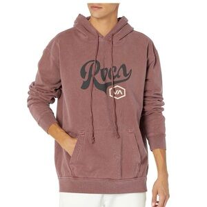 RVCA Hex Script Washed Hoodie Mens S Maroon